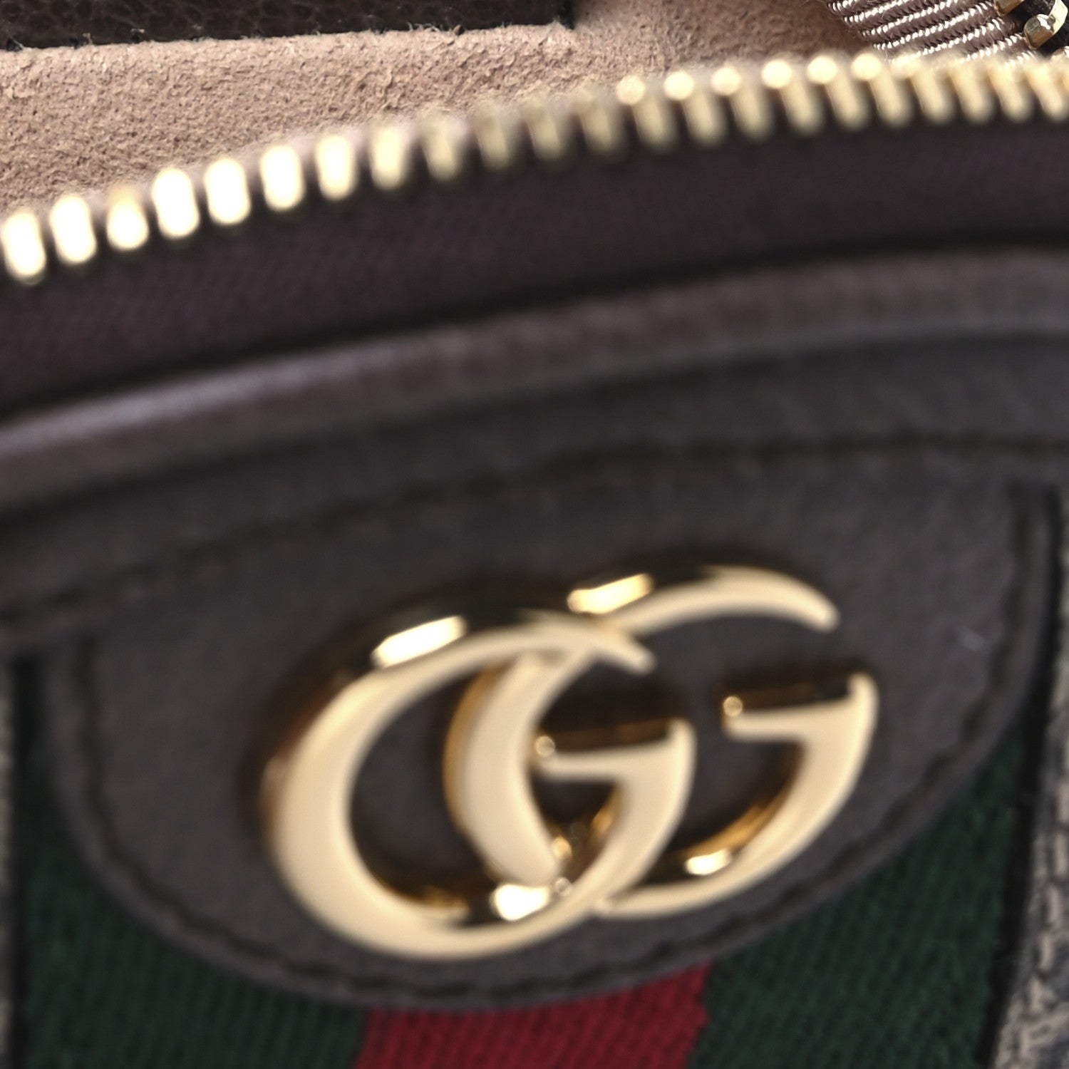 Gucci GG Supreme Monogram Web Ophidia Round Coin Purse Beige New Acero 7 of 8