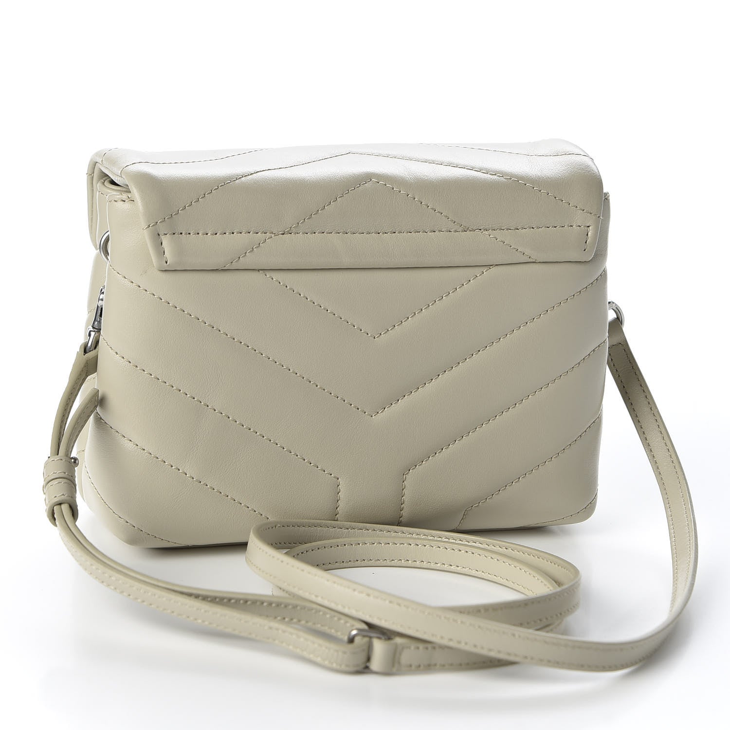 Saint Laurent Calfskin Y Quilted Monogram Toy Loulou Crossbody Bag Ivory 2 of 10