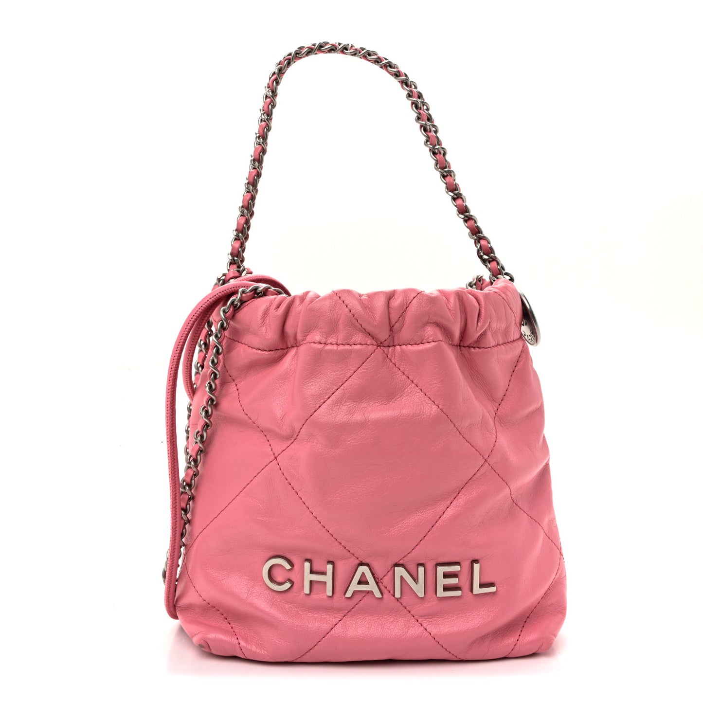 Shiny Calfskin Quilted Mini Chanel 22 Pink