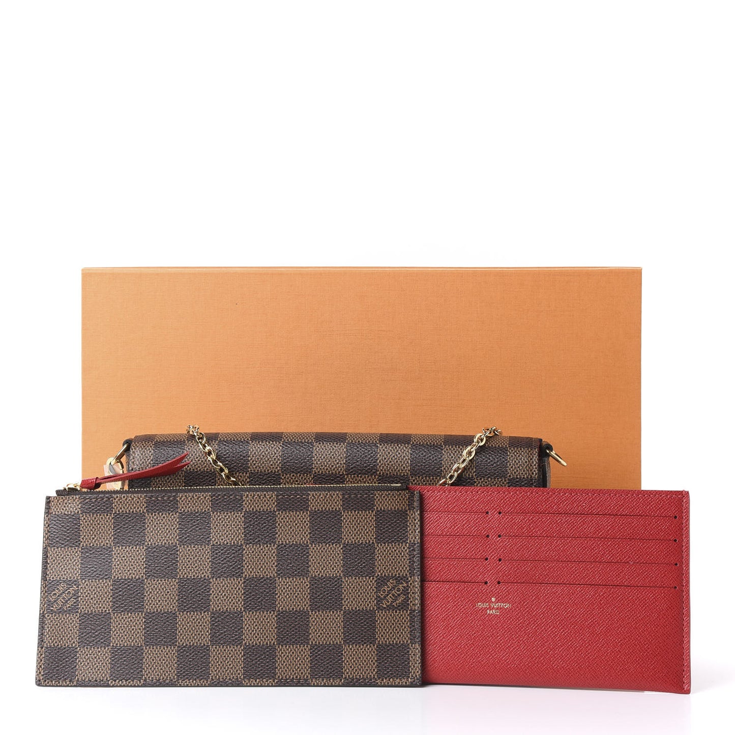 Damier Ebene Pochette Felicie Chain Wallet