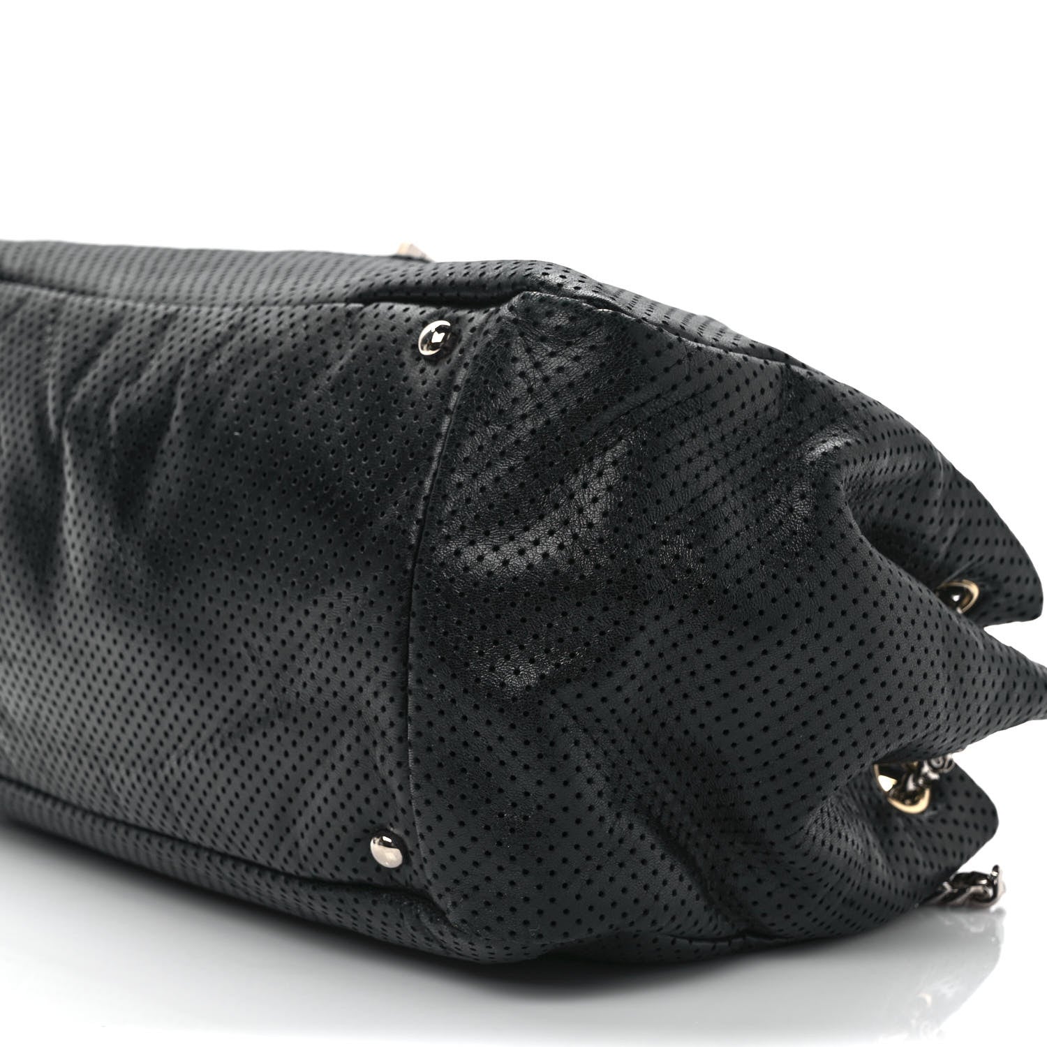 Chanel Calfskin Perforated Large Drill Accordion Flap Black 9 of 12