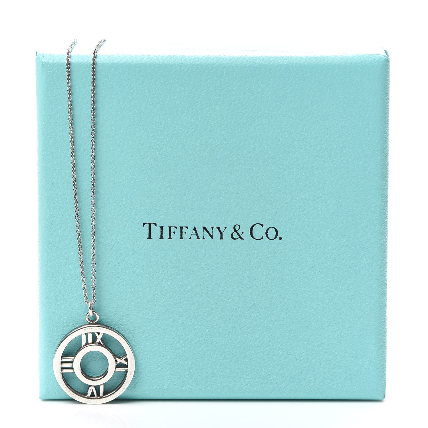 Tiffany Sterling Silver Medium Atlas Open Pendant Necklace 6 of 6