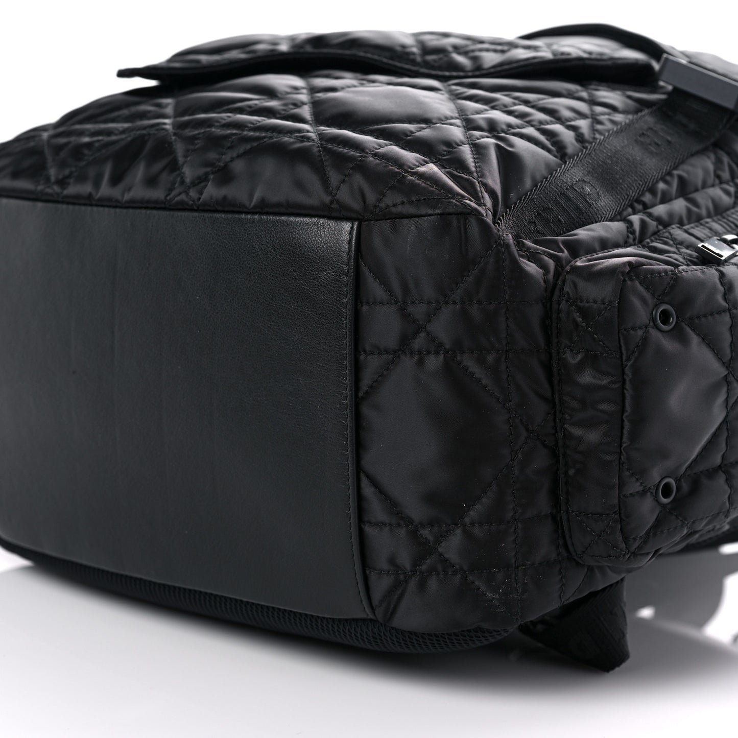 Nylon Cannage Saddle Backpack Black
