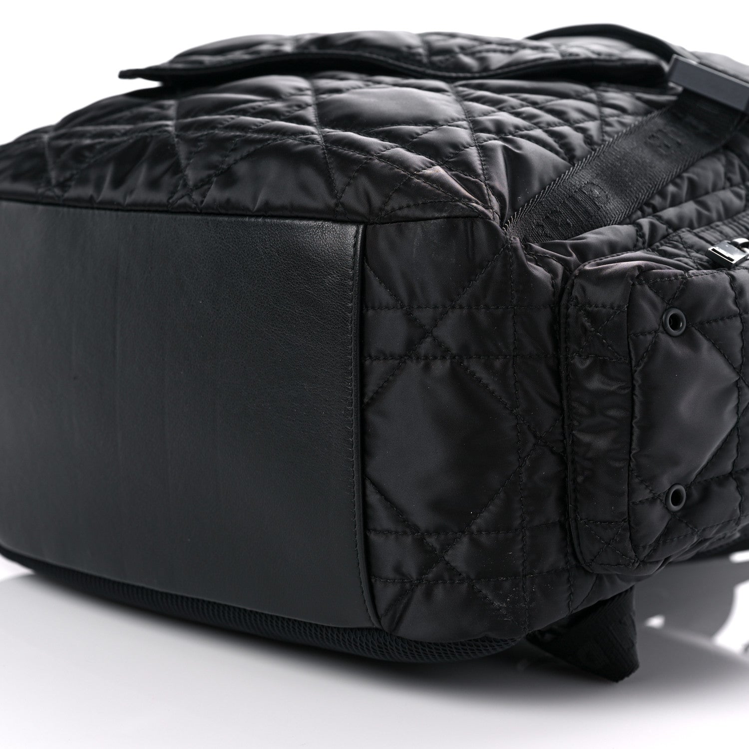 Christian Dior Nylon Cannage Saddle Backpack Black 8 of 9
