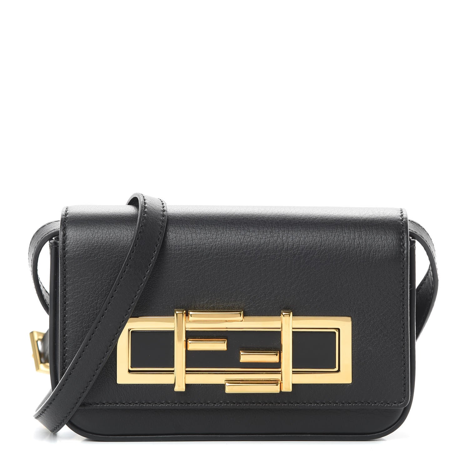 Fendi Vitello Dolce Mini 3Baguette Shoulder Bag Black 1 of 10