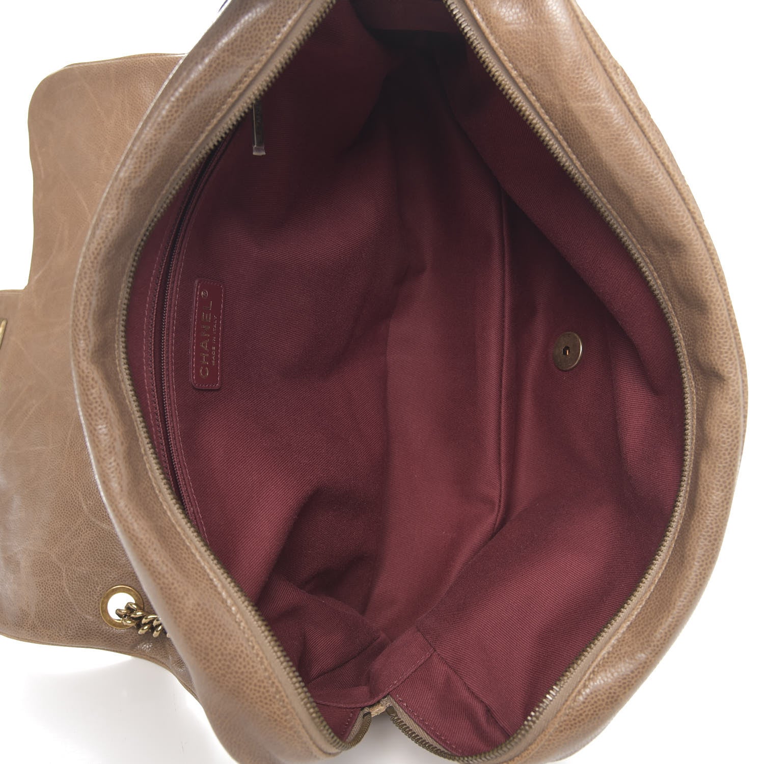 Chanel Crumpled Grained Calfskin Quilted Maxi Shiva Flap Brown 5 of 10