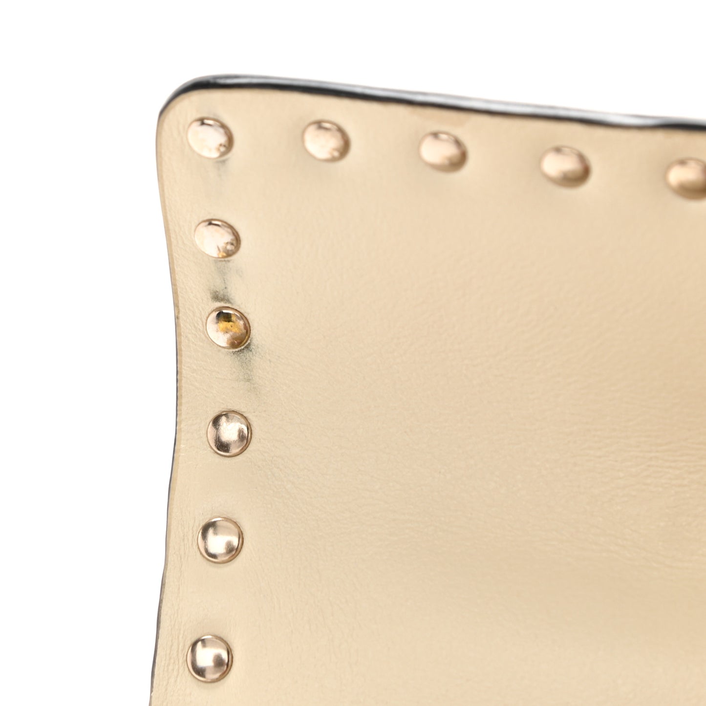 Vitello Small Rockstud Single Handle Flap Bag Light Ivory