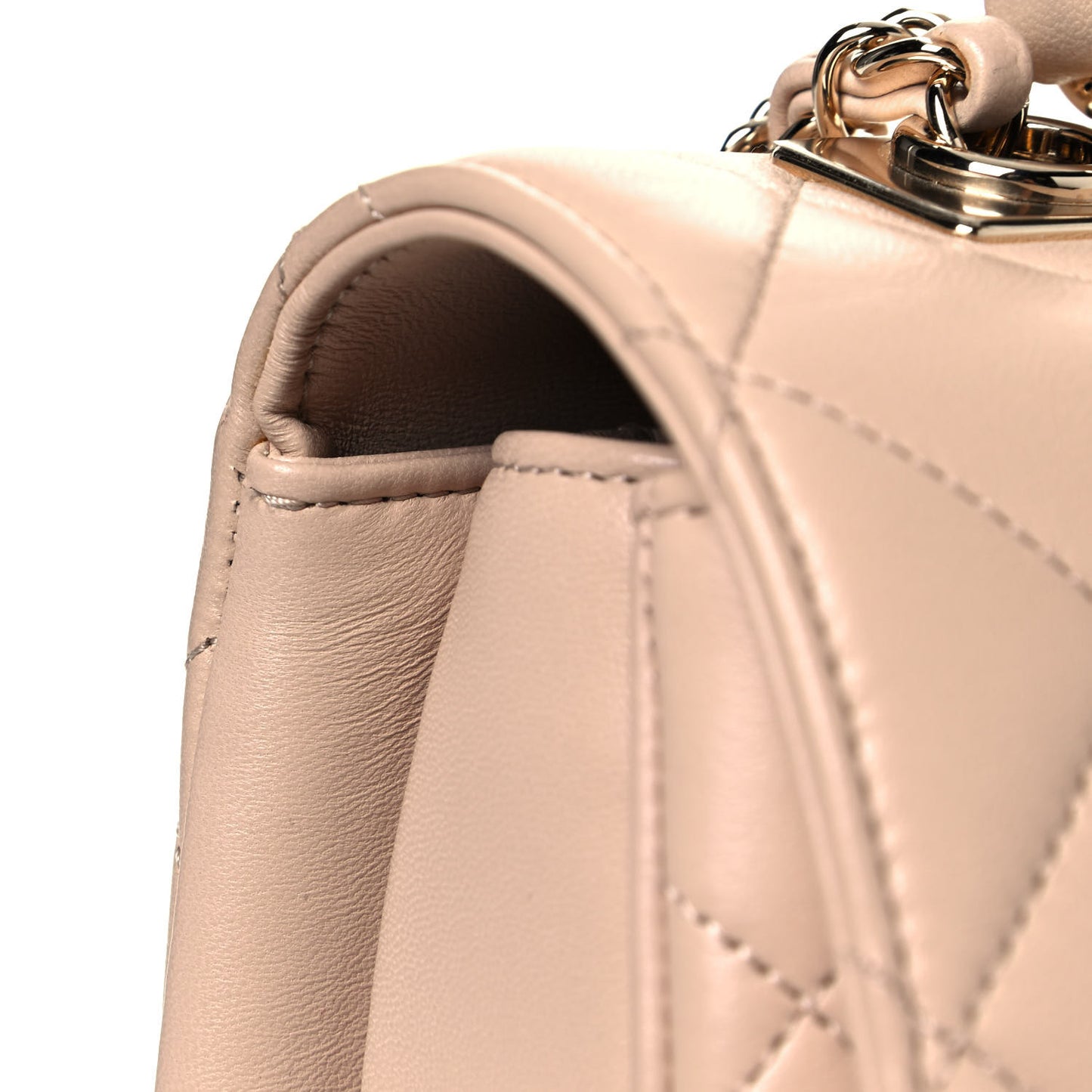 Lambskin Quilted Medium Trendy CC Flap Dual Handle Bag Beige