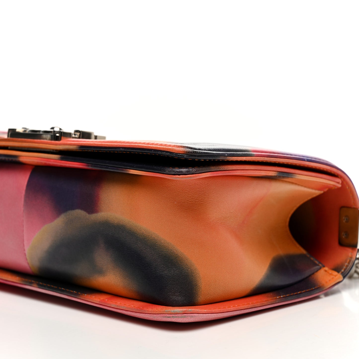 Printed Lambskin Quilted Medium Flower Power Boy Flap