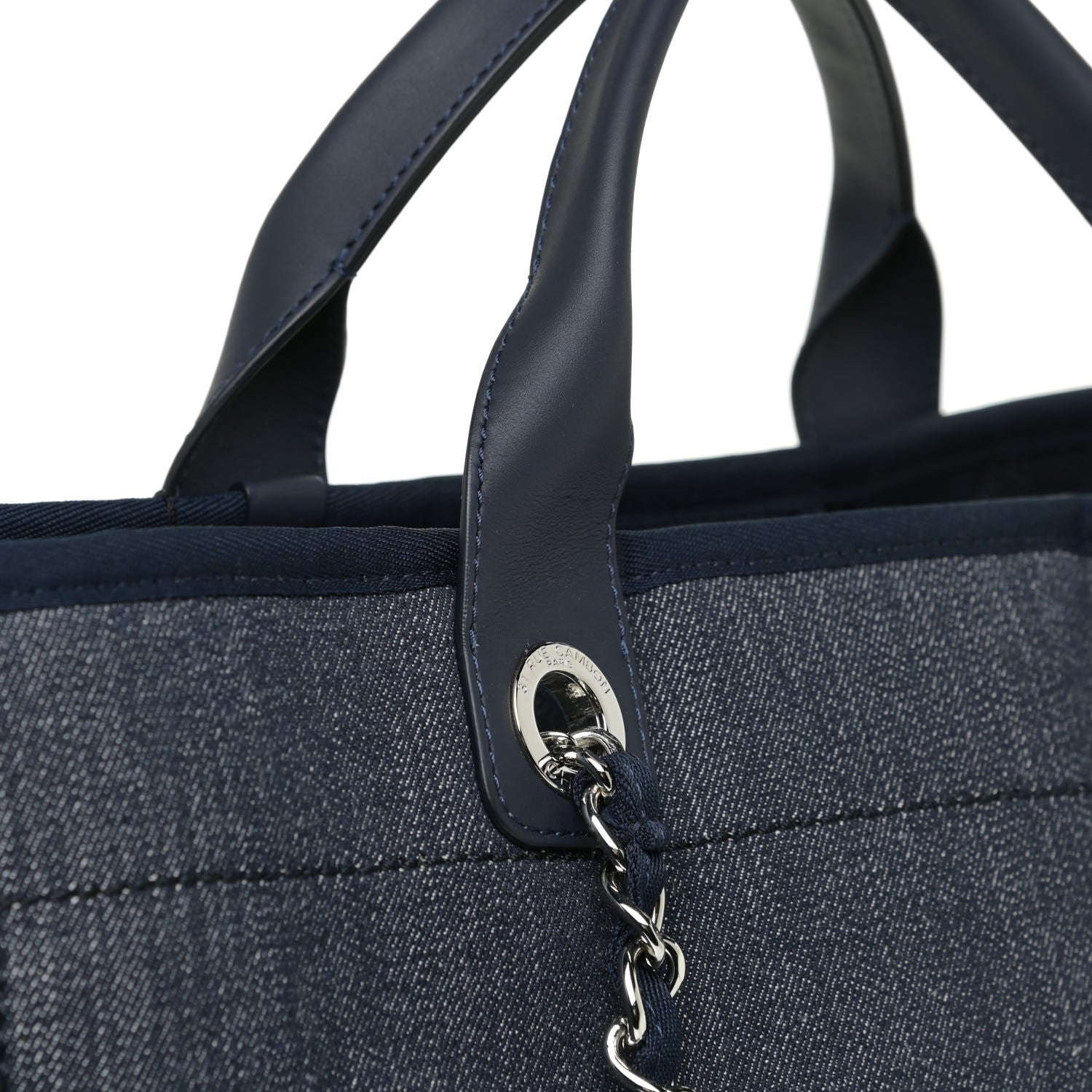 Chanel Denim Medium Deauville Tote Dark Blue 11 of 13