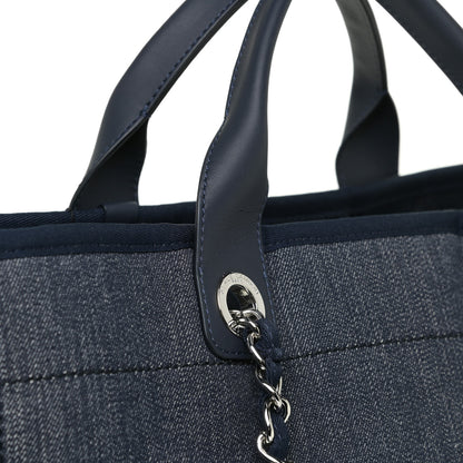 Chanel Denim Medium Deauville Tote Dark Blue 11 of 13