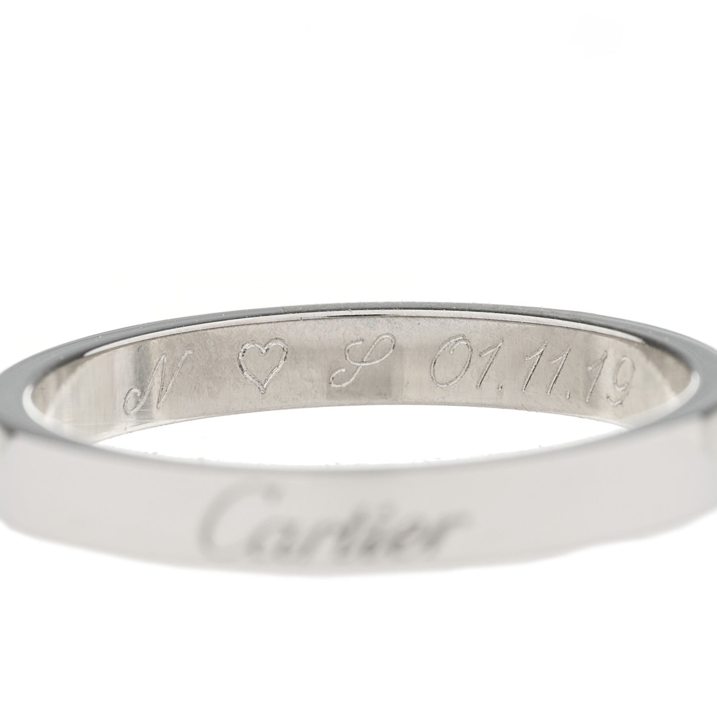 Platinum 3mm C De Cartier Wedding Band Ring 61 9.5