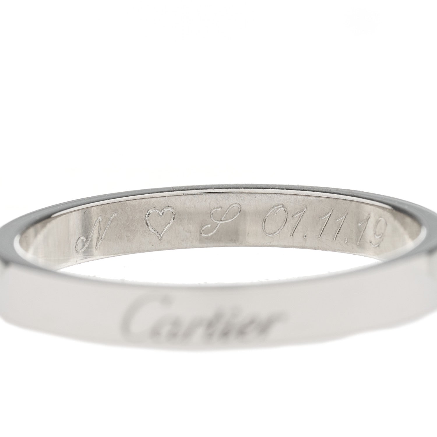 Cartier Platinum 3mm C De Cartier Wedding Band Ring 61 9.5 7 of 7