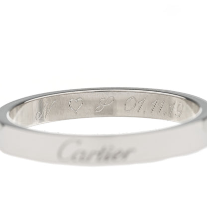 Cartier Platinum 3mm C De Cartier Wedding Band Ring 61 9.5 7 of 7