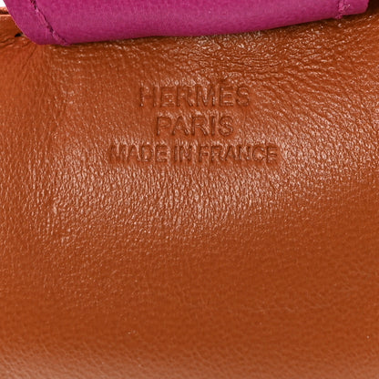 Hermes Milo Lambskin Grigri Rodeo Horse Bag Charm MM Gold Rubis Rose Pourpre 4 of 5