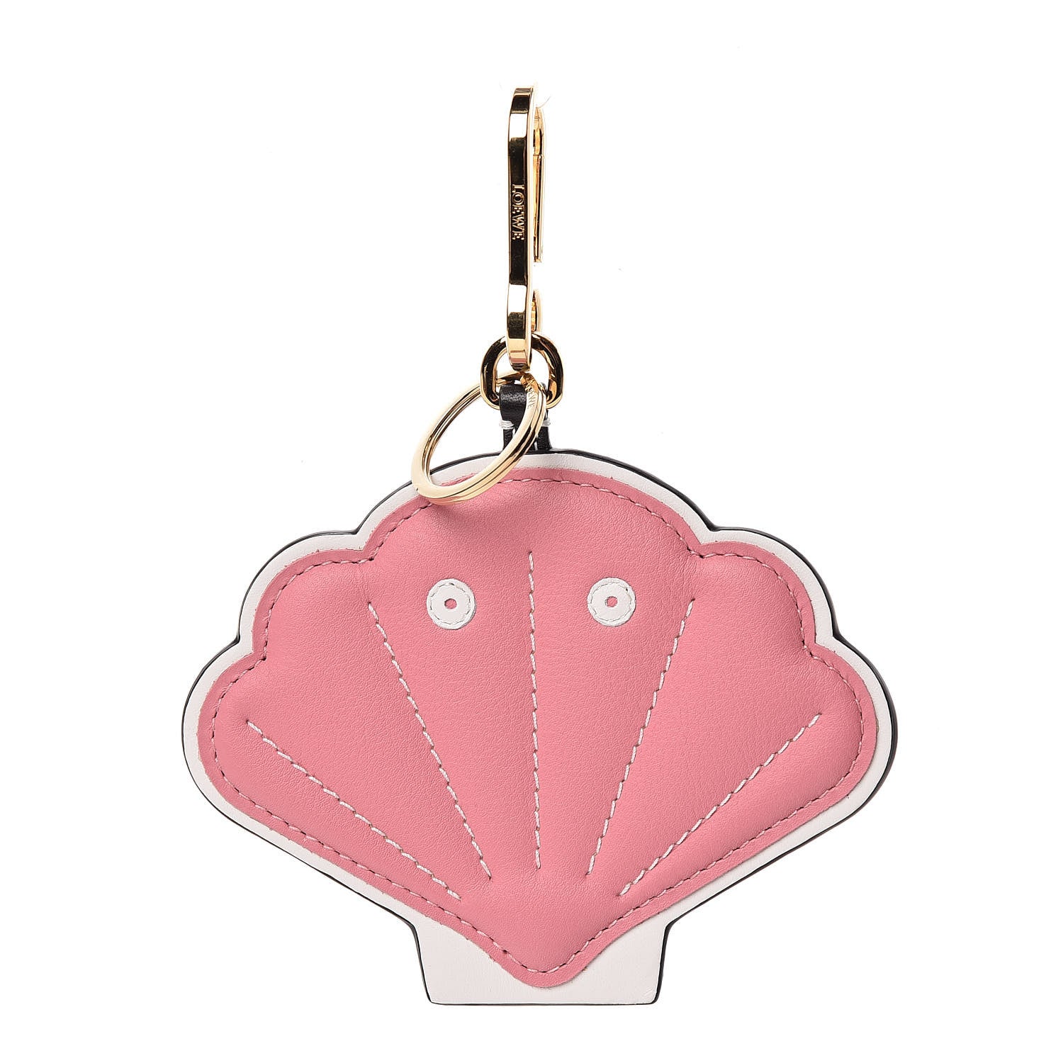 Loewe Calfskin Shell Bag Charm Key Holder Candy White 1 of 4