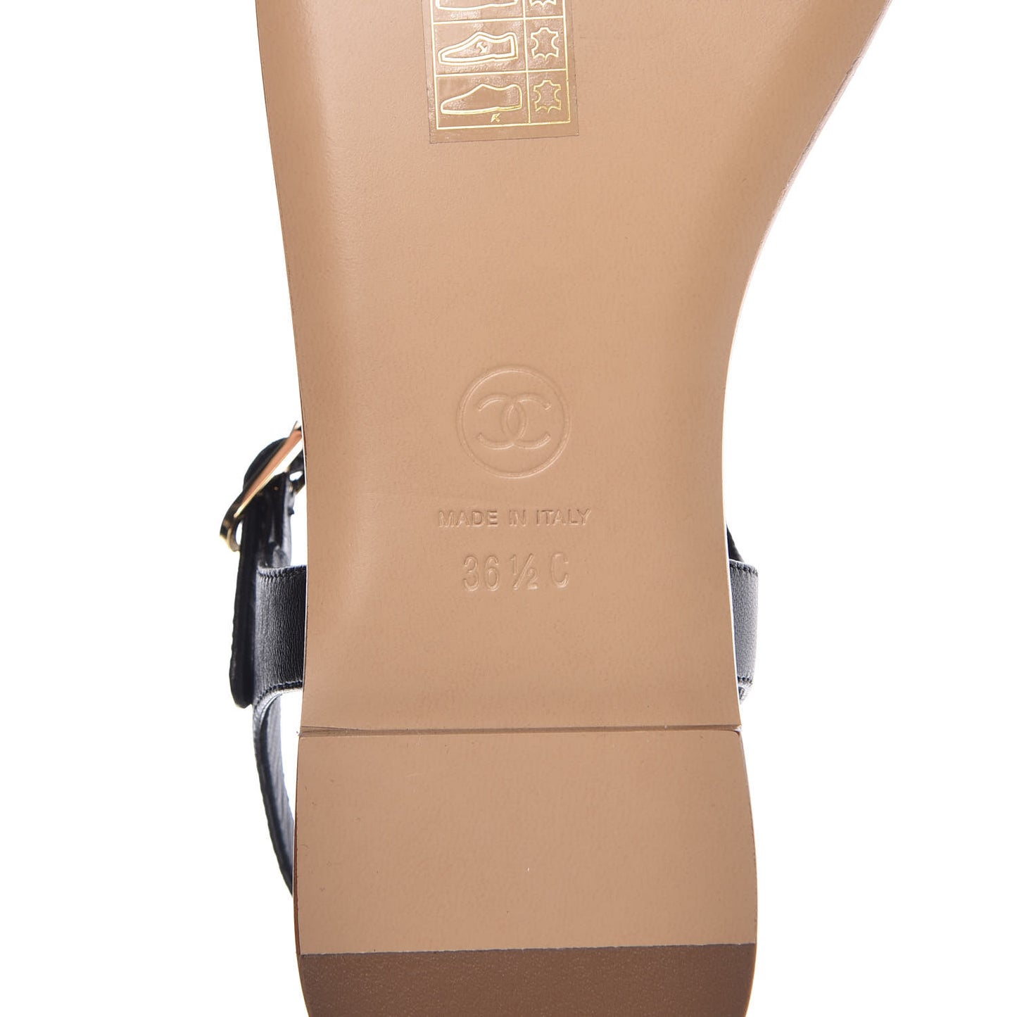 Lambskin CC Thong Sandals 36.5 Black White