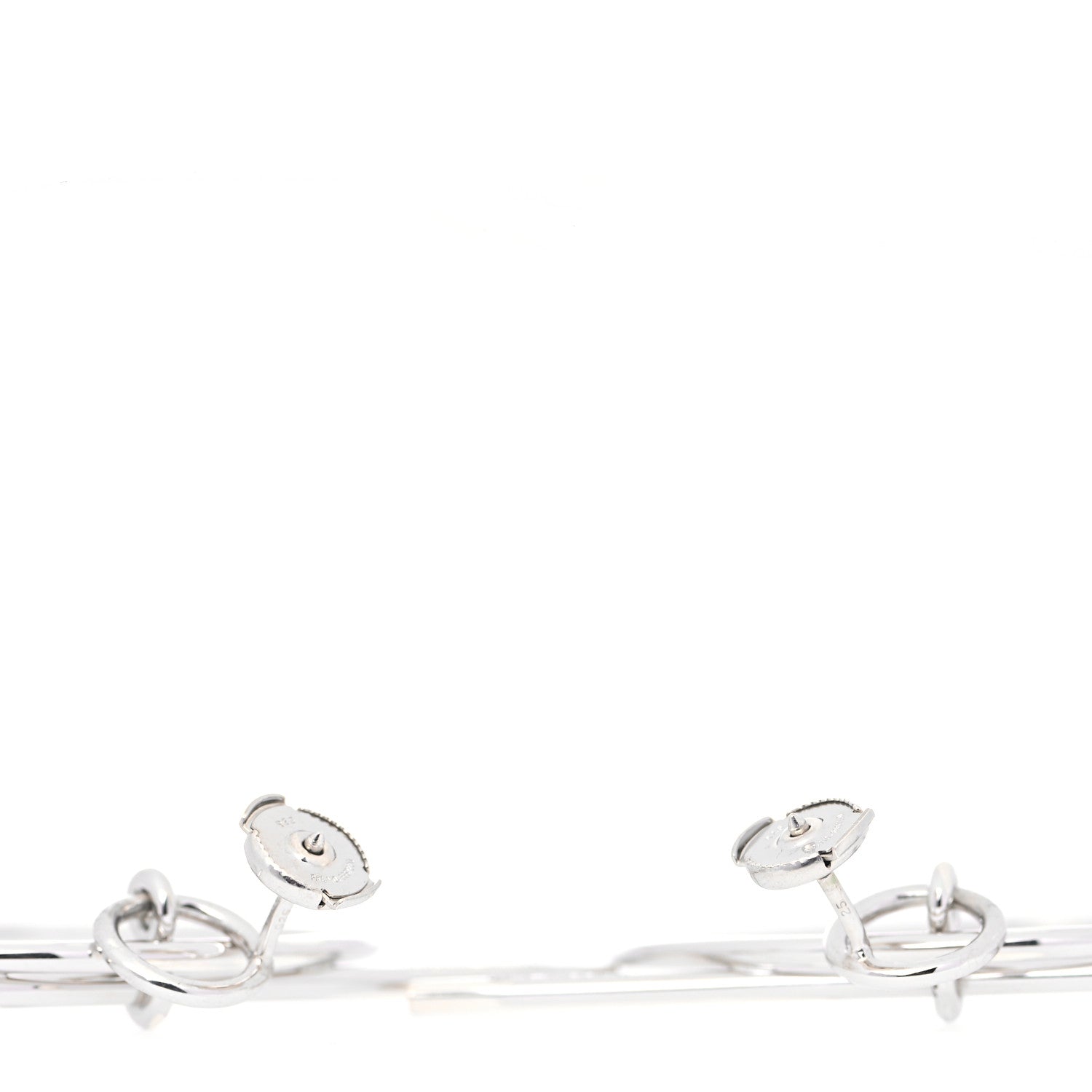 Hermes Sterling Silver MM Loop Earrings 4 of 8
