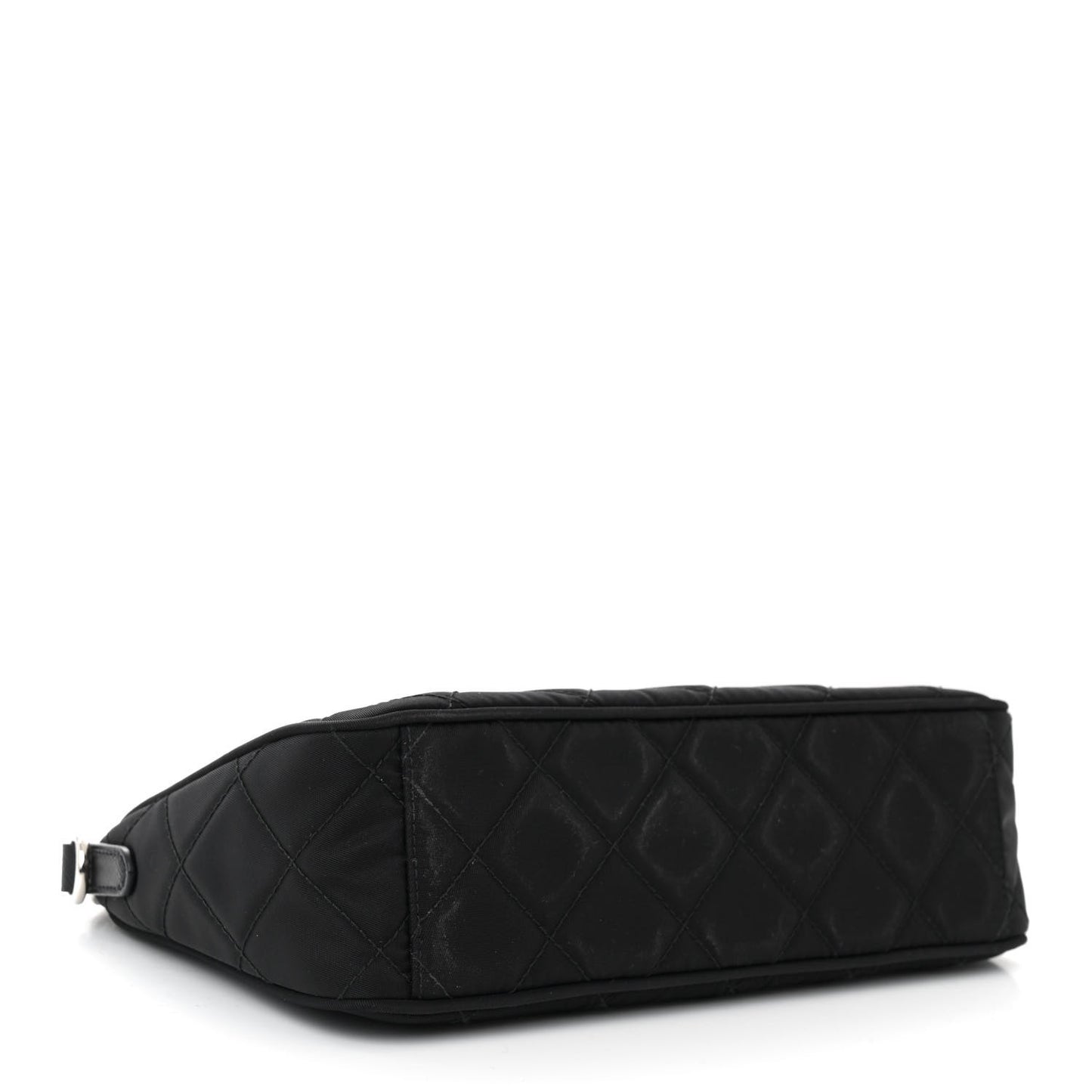 Nylon Tessuto Impuntu Quilted Crossbody Bag Black