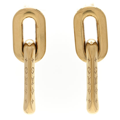 Louis Vuitton Metal LV Edge Double Hoop Earrings Gold 1 of 5