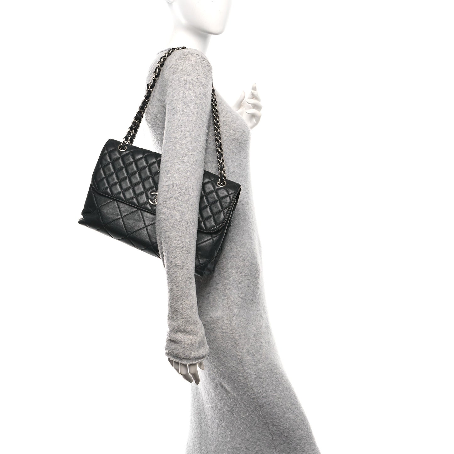 Calfskin Quilted In The Business Flap Bag Black