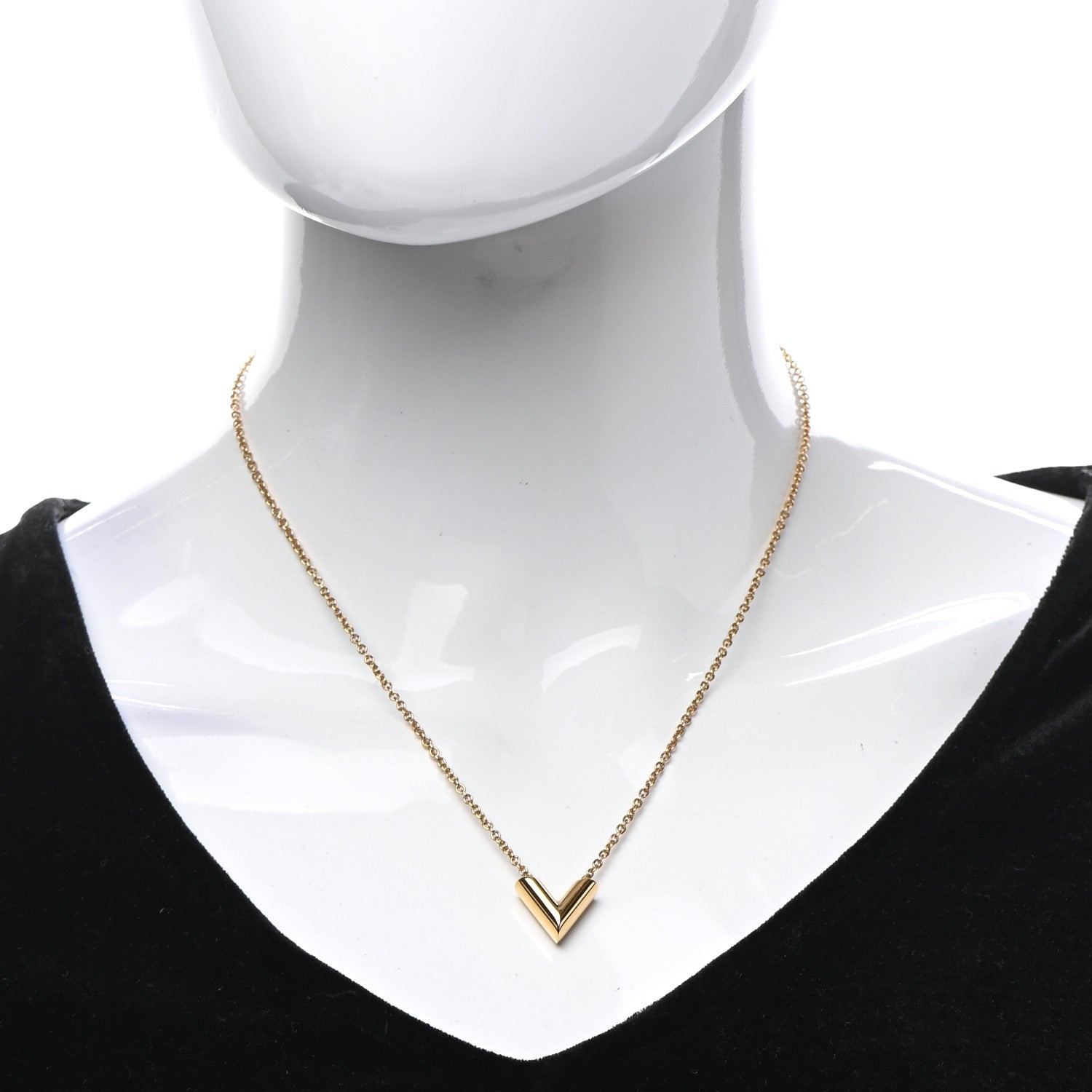 Louis Vuitton Essential V Necklace Gold 2 of 7