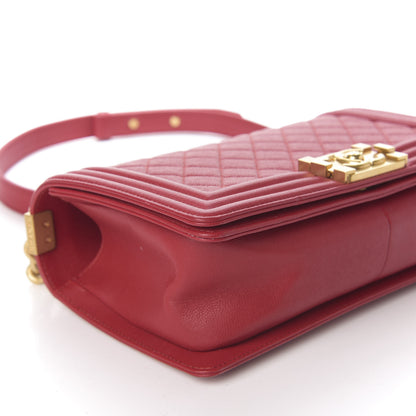 Chanel Caviar Quilted Medium Boy Flap Red 5 of 11