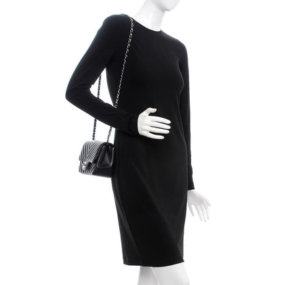 Chanel Caviar Chevron Quilted Mini Square Flap Black 2 of 7