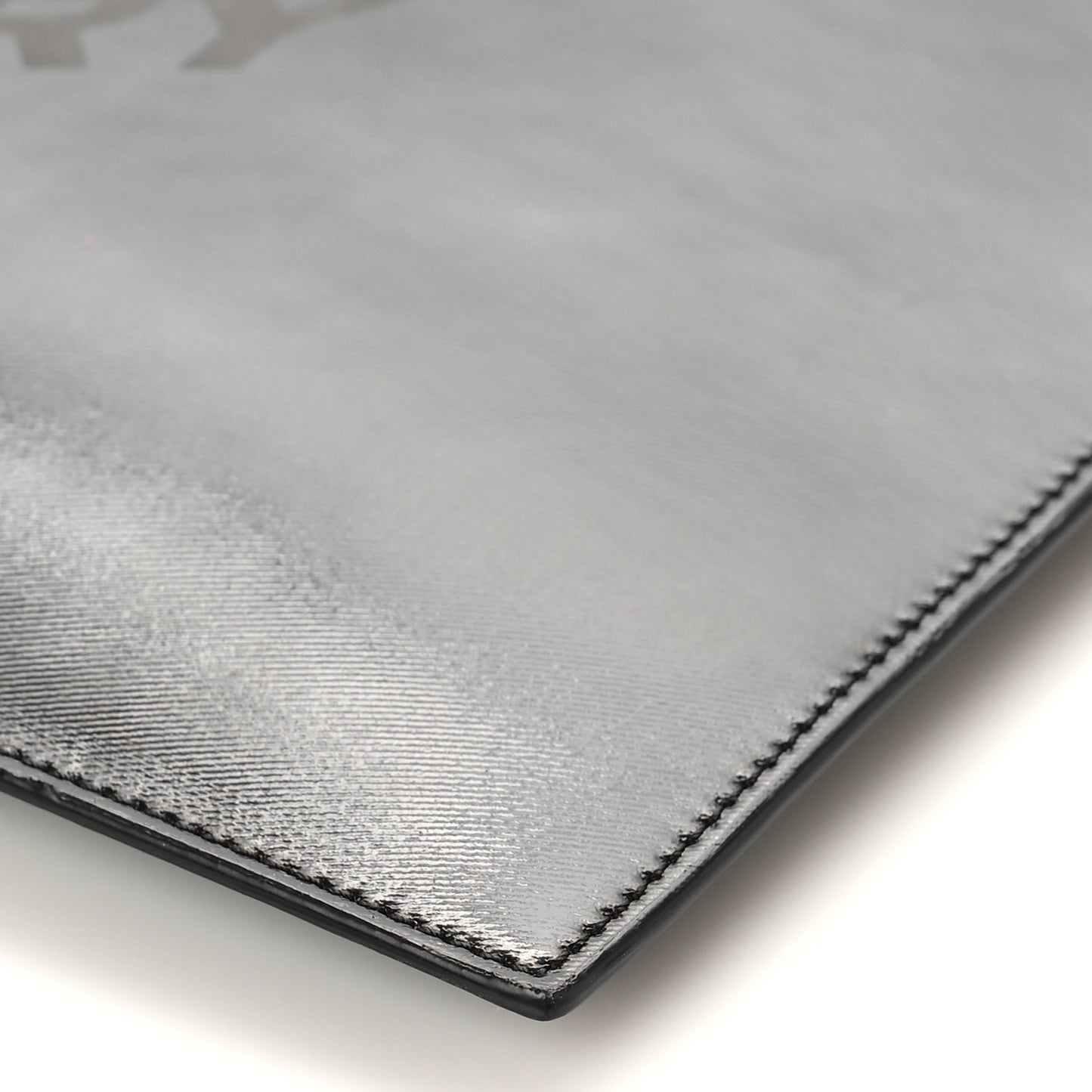 Smooth Calfskin TB Patch Zip Pouch Black Multicolor