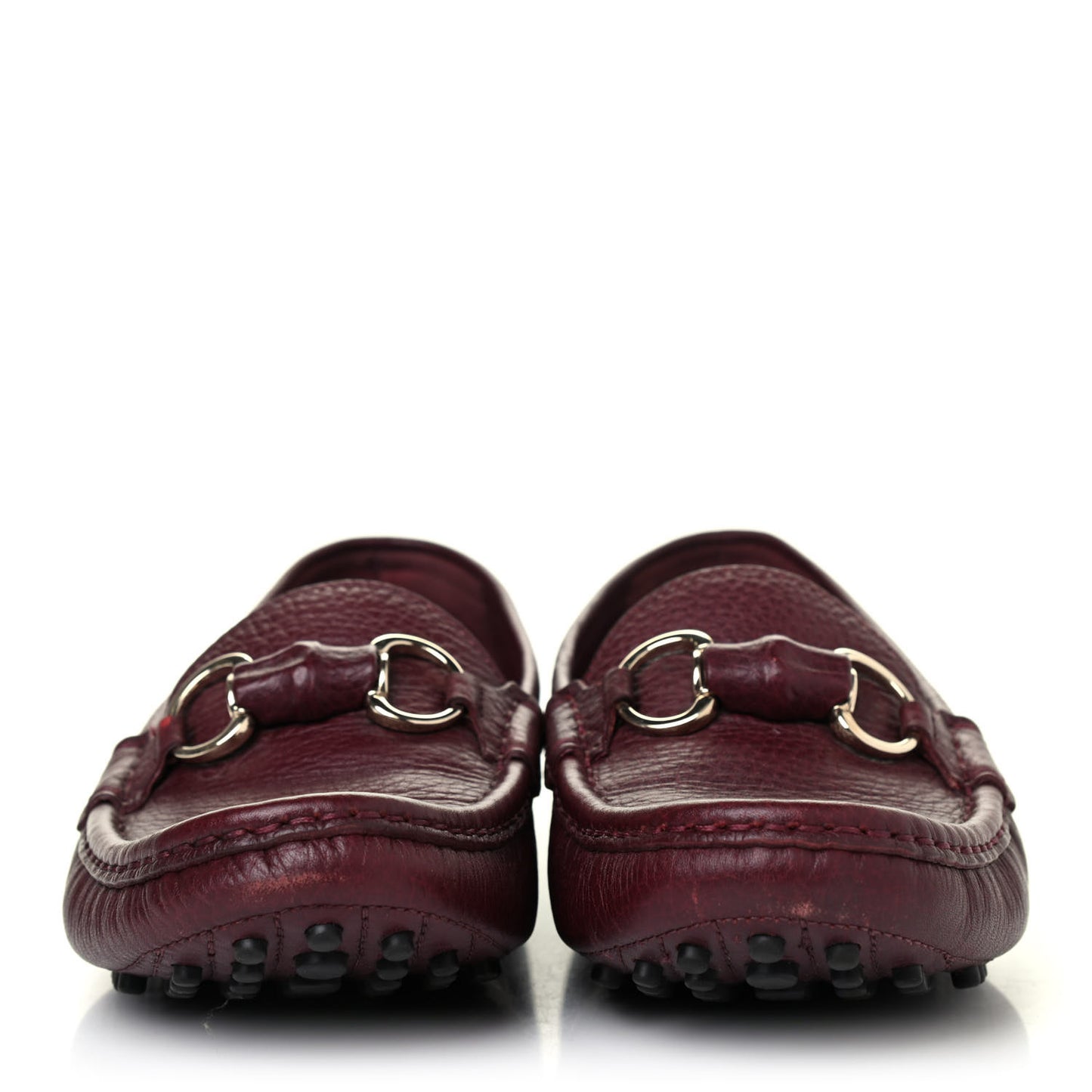 Calfskin Horsebit Driver Loafers 36 Burgundy