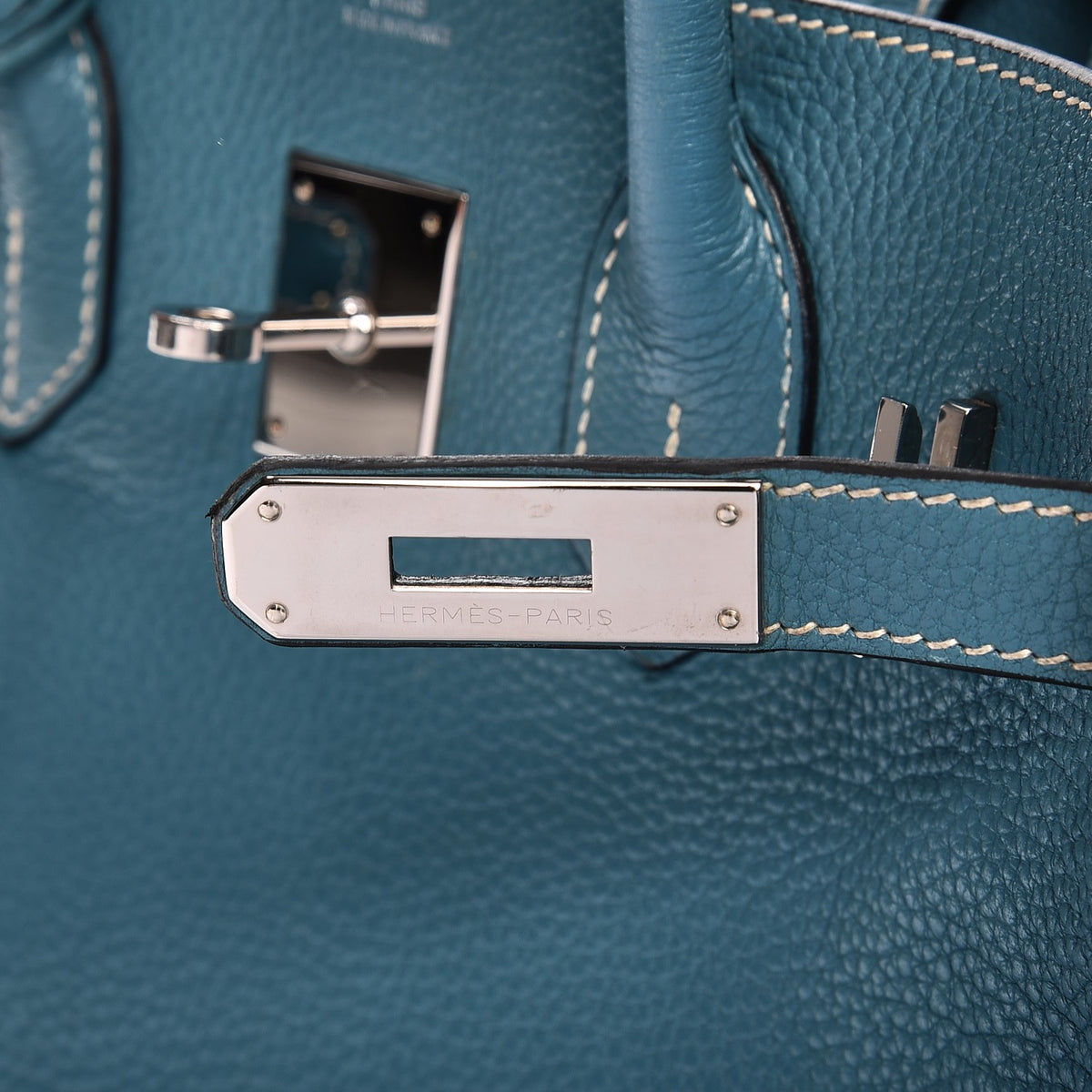 Taurillon Clemence Birkin 30 Blue Jean