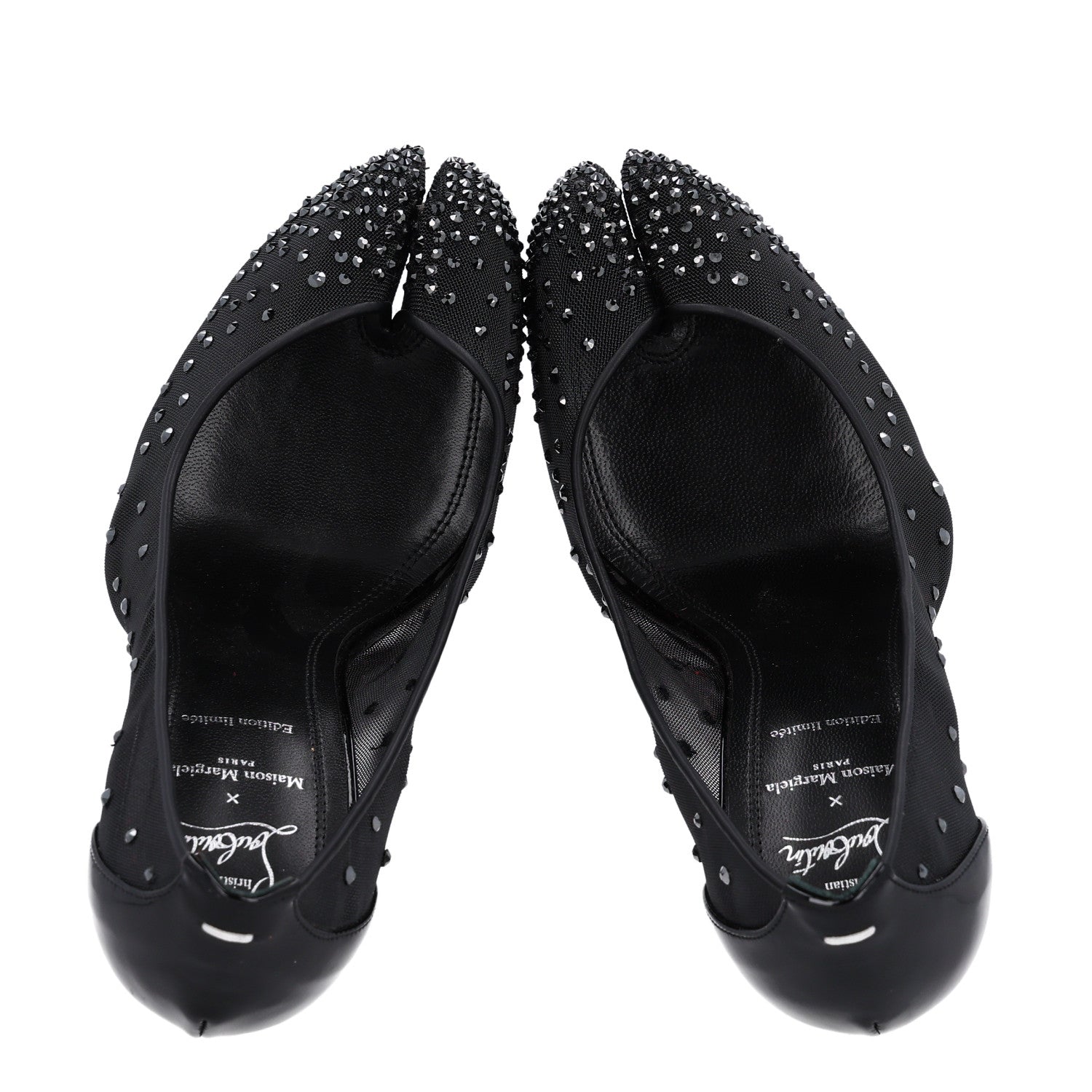 Christian Louboutin X MAISON MARGIELA Rete Patent Strass Bridiela Una 100 Pumps 37.5 Black 2 of 9