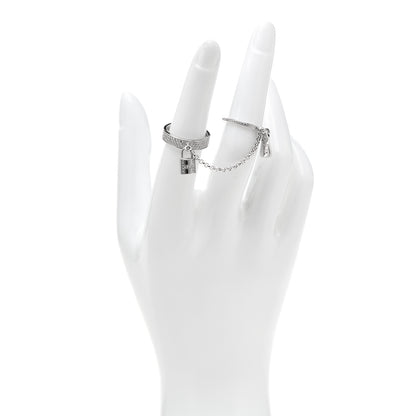 Hermes 18K White Gold Diamond Kelly Clochette Double Ring 52 6 2 of 7