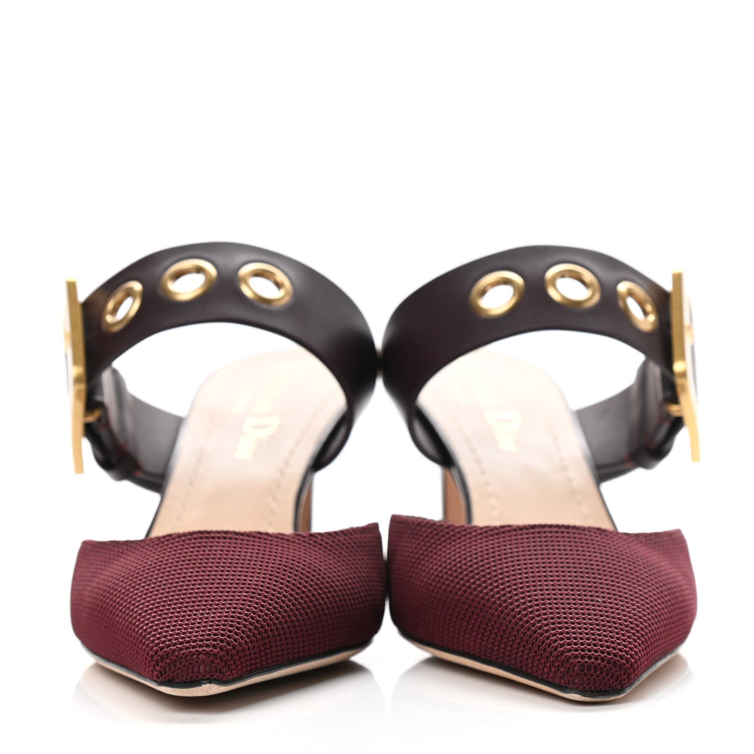 Christian Dior Technical Fabric Calfskin D-Dior 65mm Mules 35 Rouge Black 2 of 6