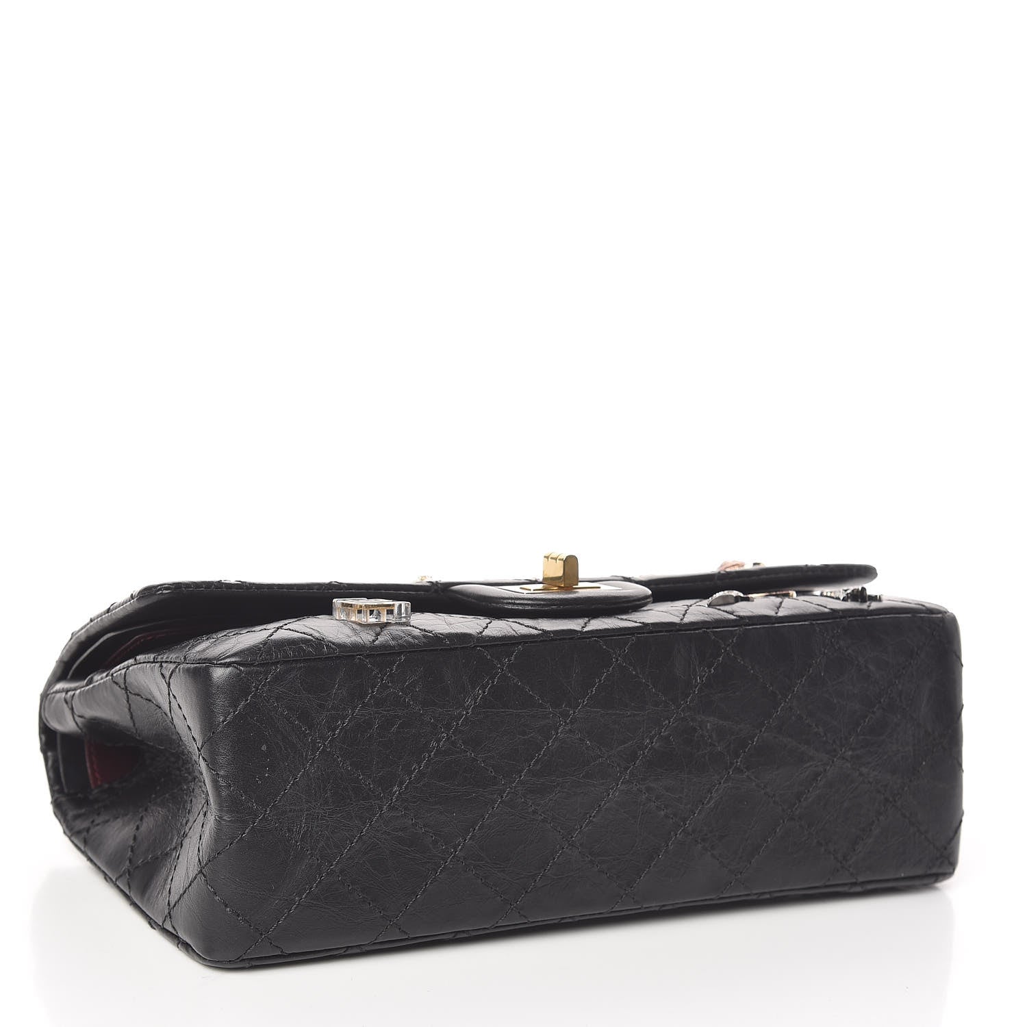 Chanel Aged Calfskin Lucky Charms 2.55 Reissue 225 Flap Black 4 of 10