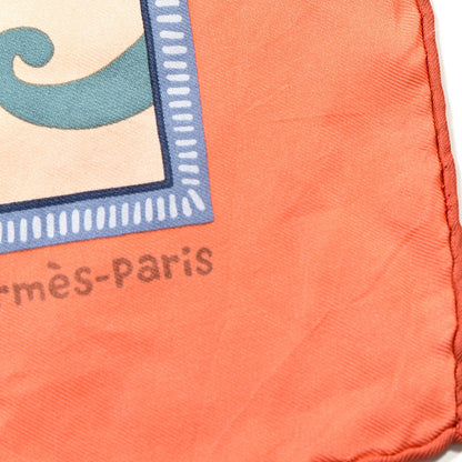 Hermes Silk Twill L Annee Du Dragon Pocket Square Scarf 5 of 6