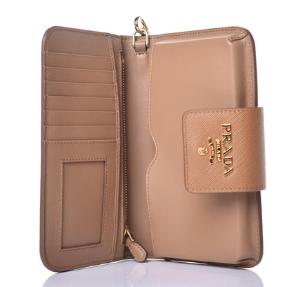 Prada Saffiano Metal Wristlet Caramel 5 of 8