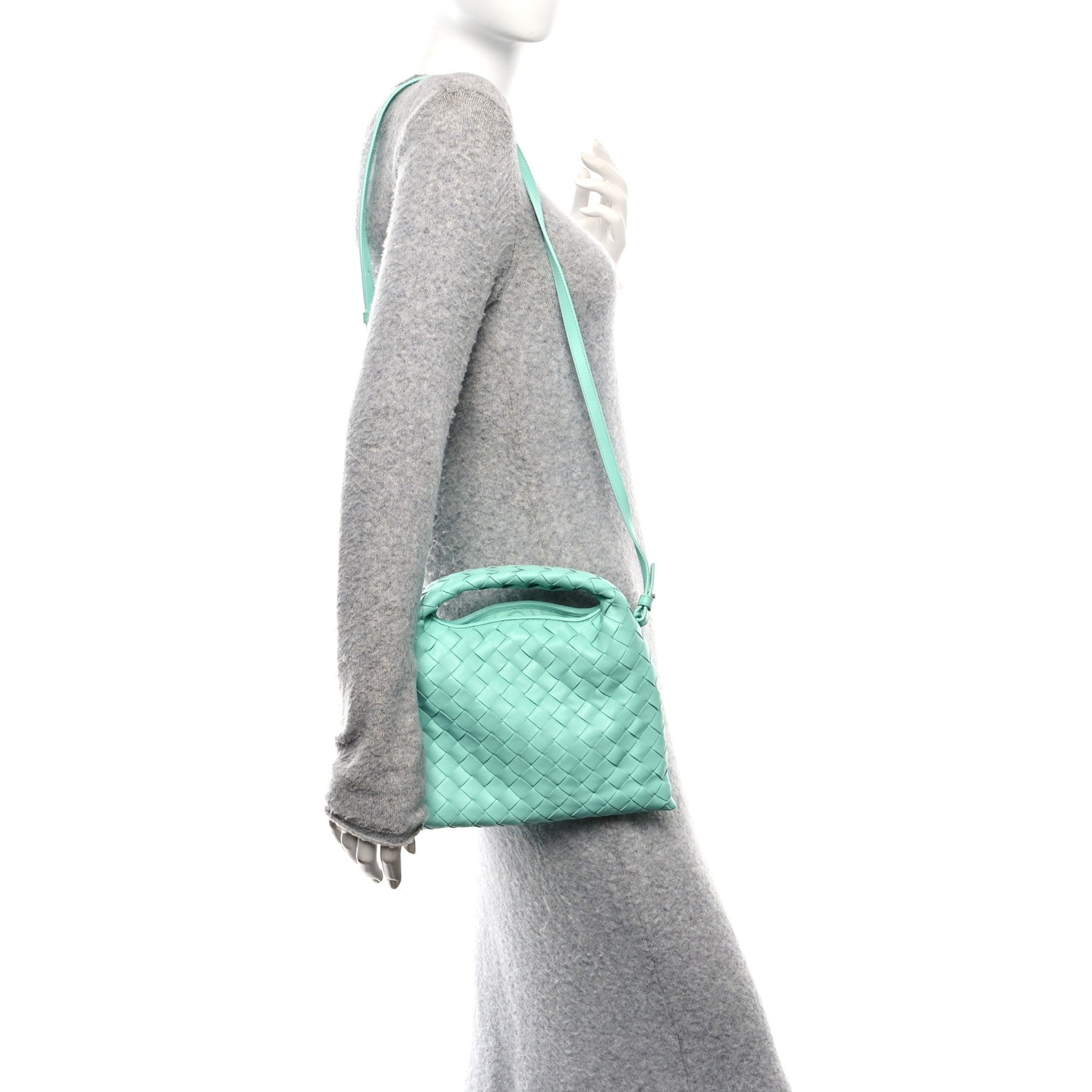 Bottega Veneta Calfskin Intrecciato Mini Hop Green Oasis 2 of 9