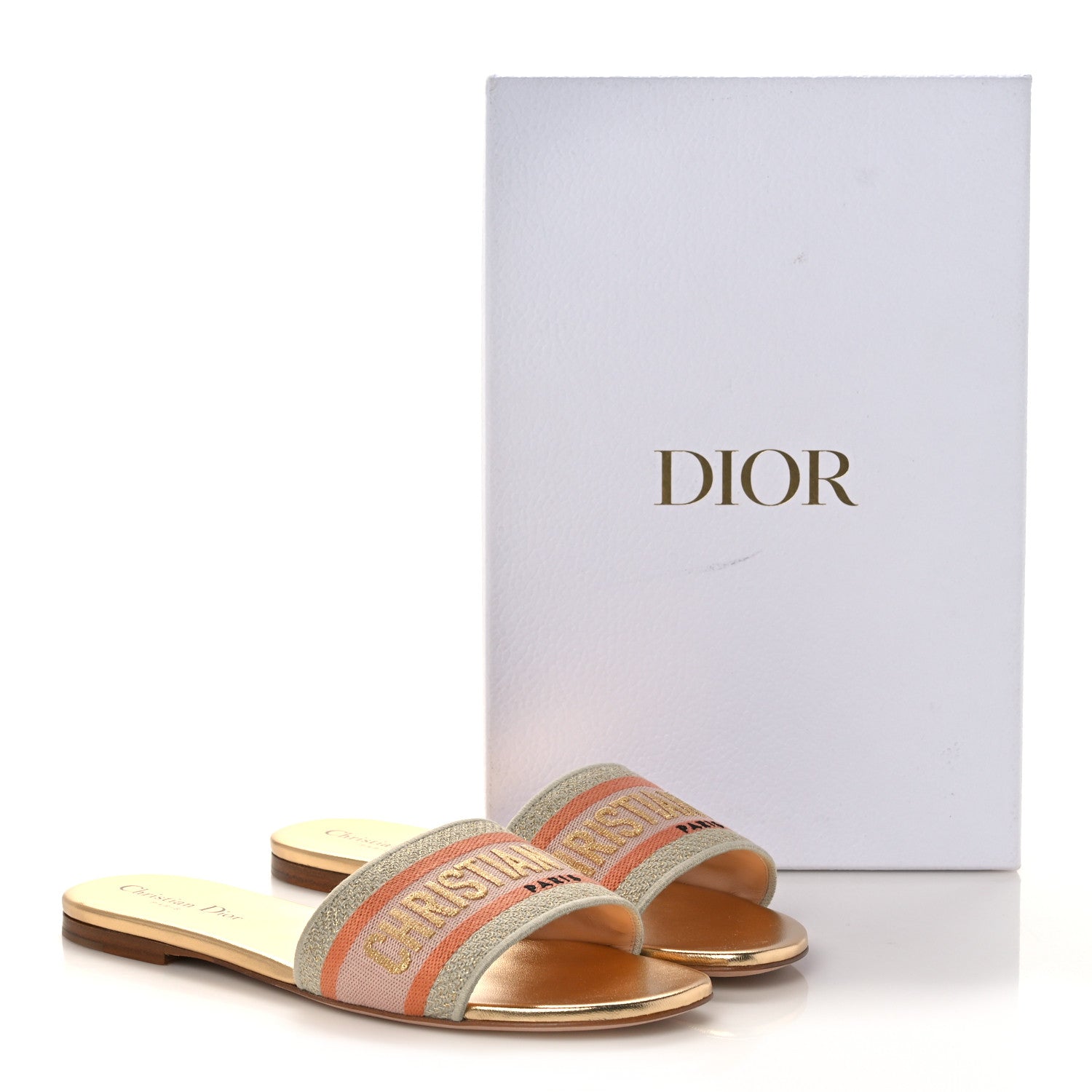 Christian Dior Cotton Embroidered Dway Mules Slide Sandals 39.5 Platinum 12 of 12