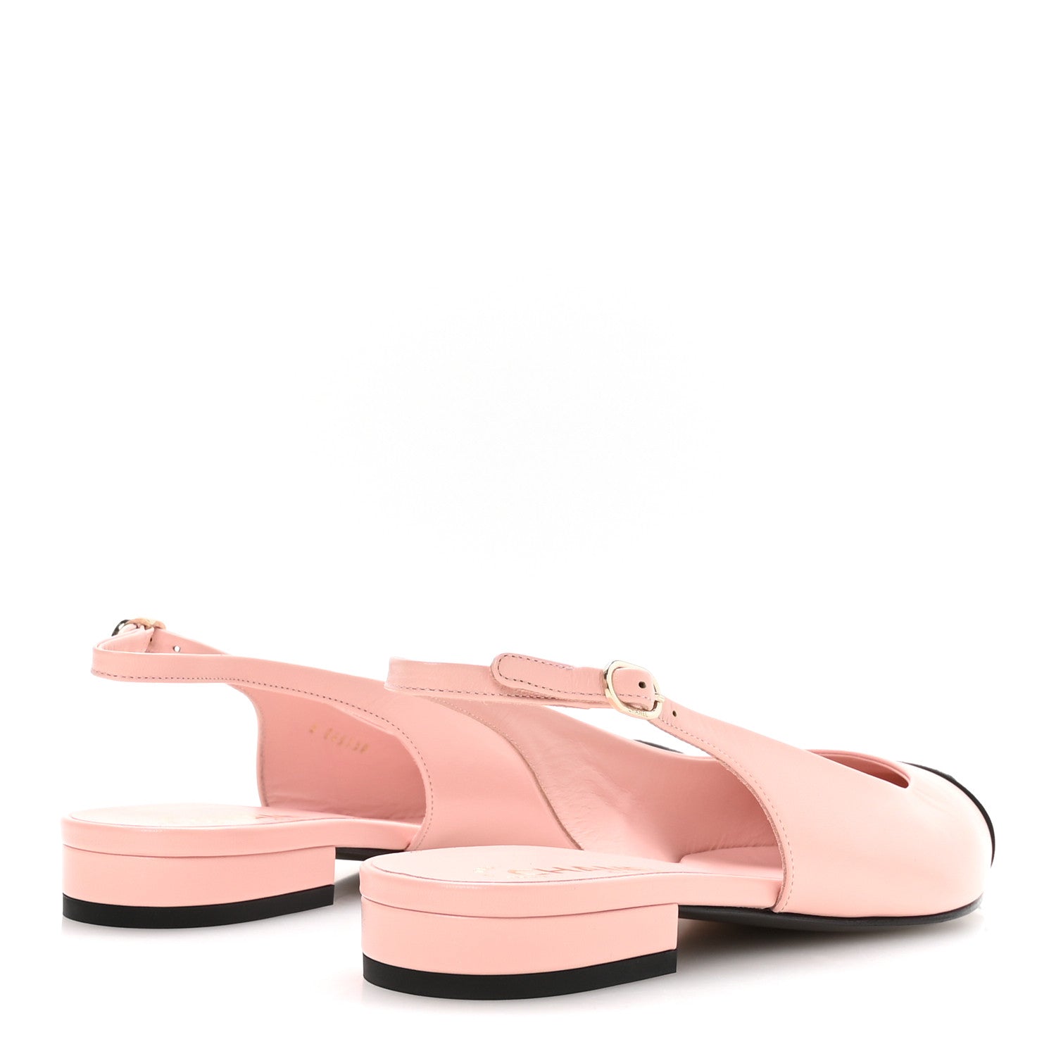 Chanel Goatskin Grosgrain Pointed Toe CC Slingback Flats 39 Pink Black 5 of 9