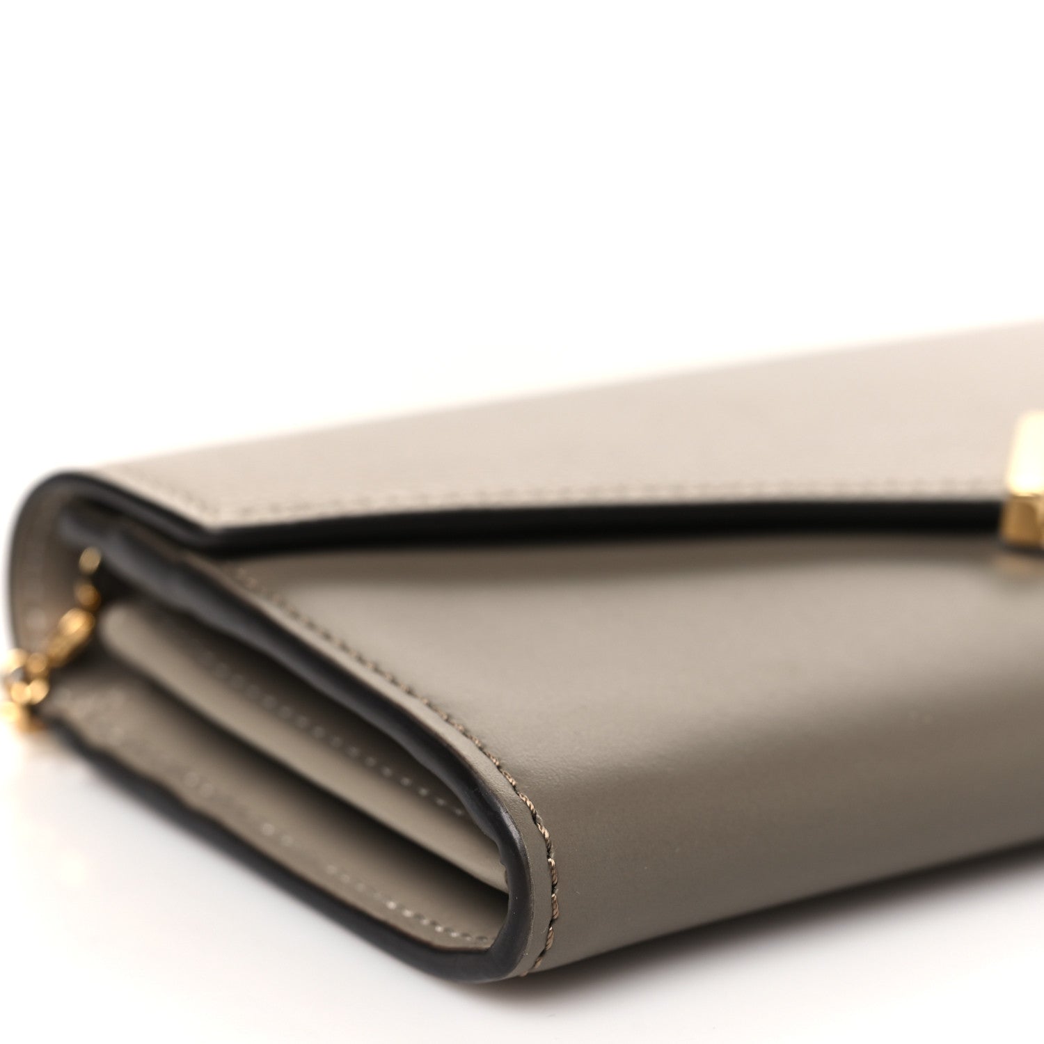 Fendi Vitello King Cruise FF Diamonds Continental Envelope Wallet On Chain Truffle Dove 9 of 11