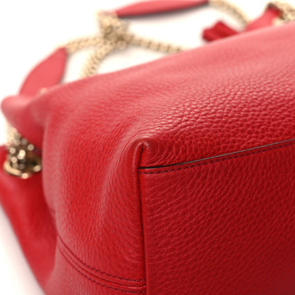 Gucci Pebbled Calfskin Medium Soho Chain Shoulder Bag Tabasco Red 10 of 12