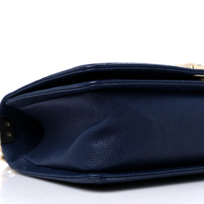 Chanel Caviar Chevron Quilted Medium Boy Flap Navy 8 of 10