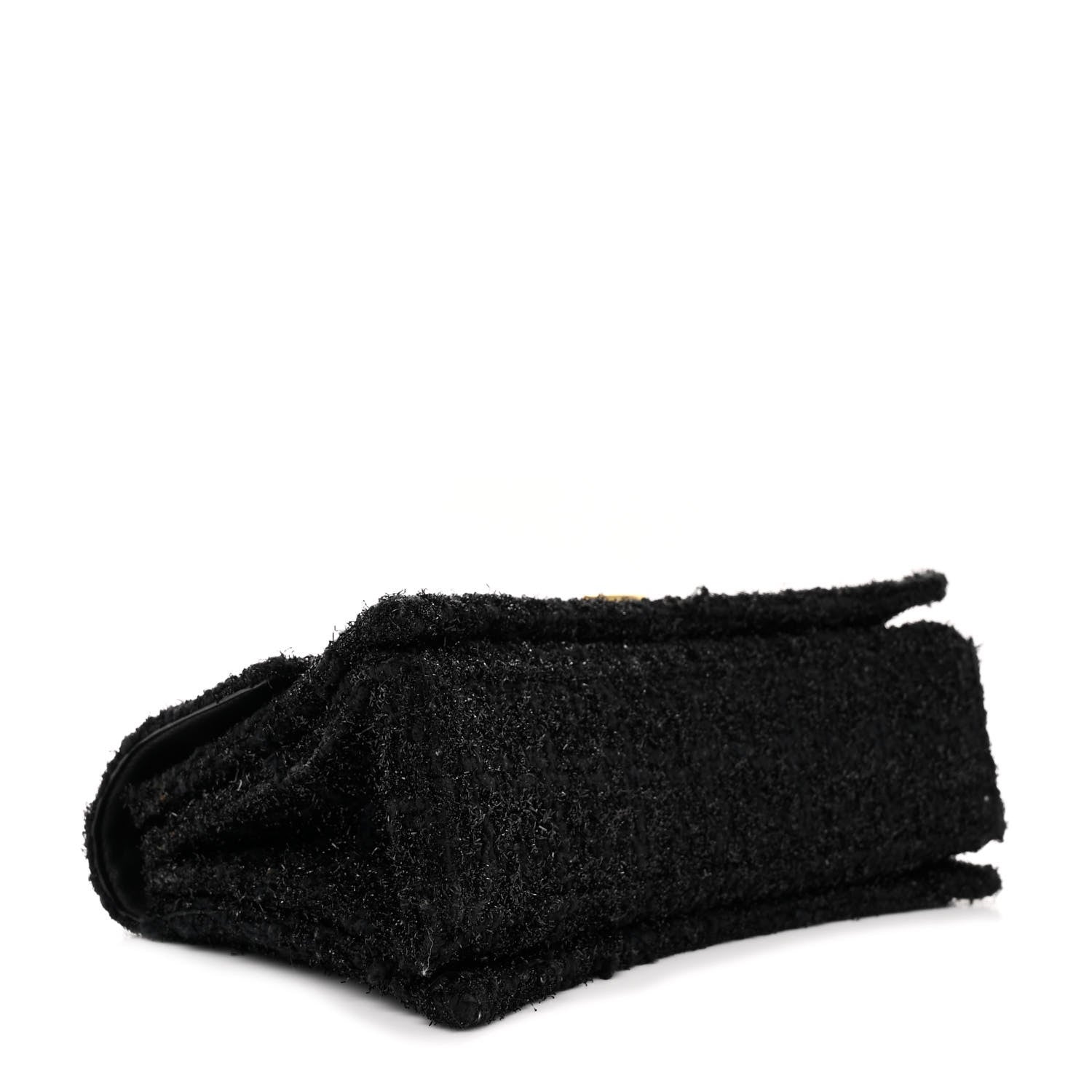 Balenciaga Metallic Tweed Boucle Quilted Small Crush Chain Bag Black 4 of 11
