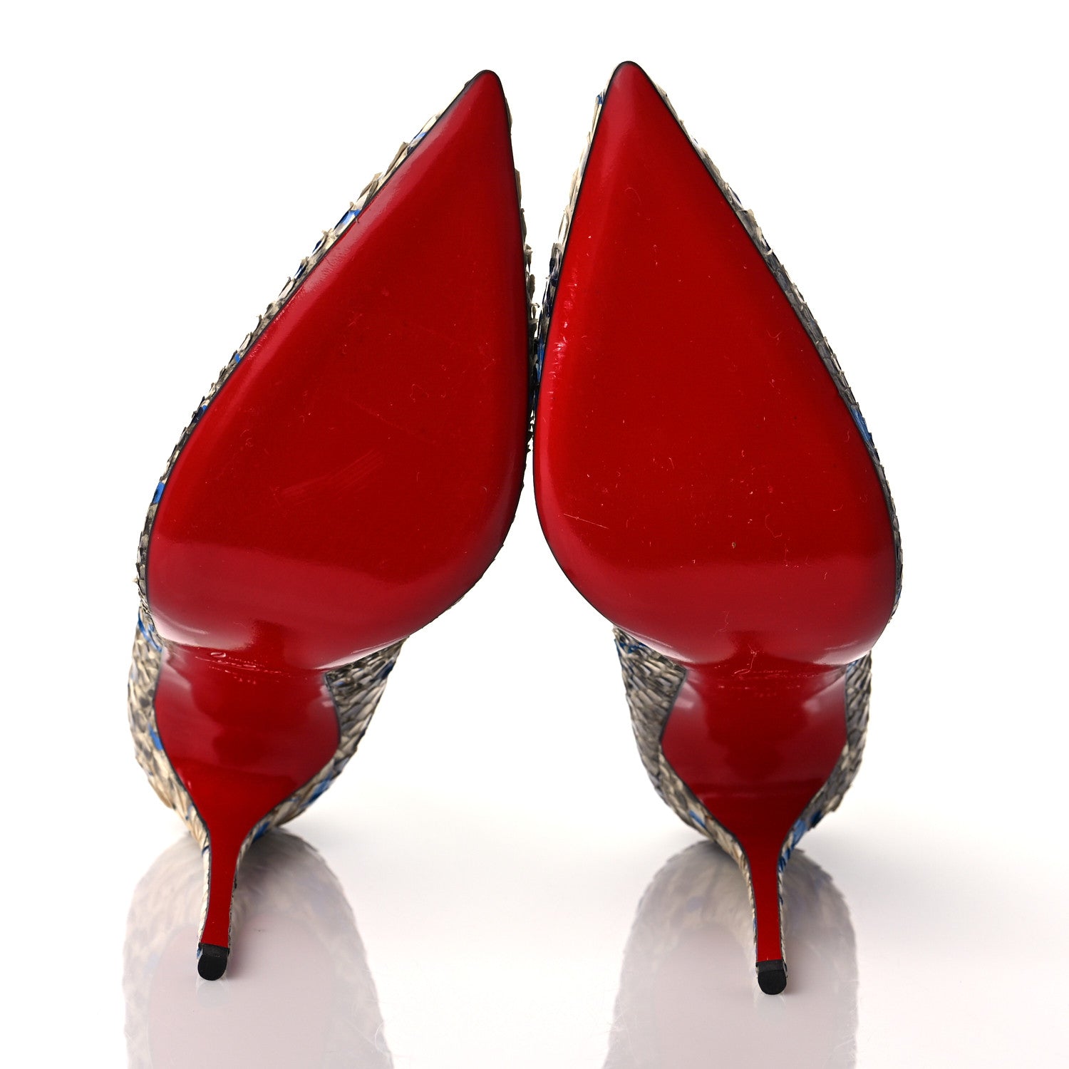 Christian Louboutin Python Vulcano So Kate 120 Pumps 38 Blue 7 of 12