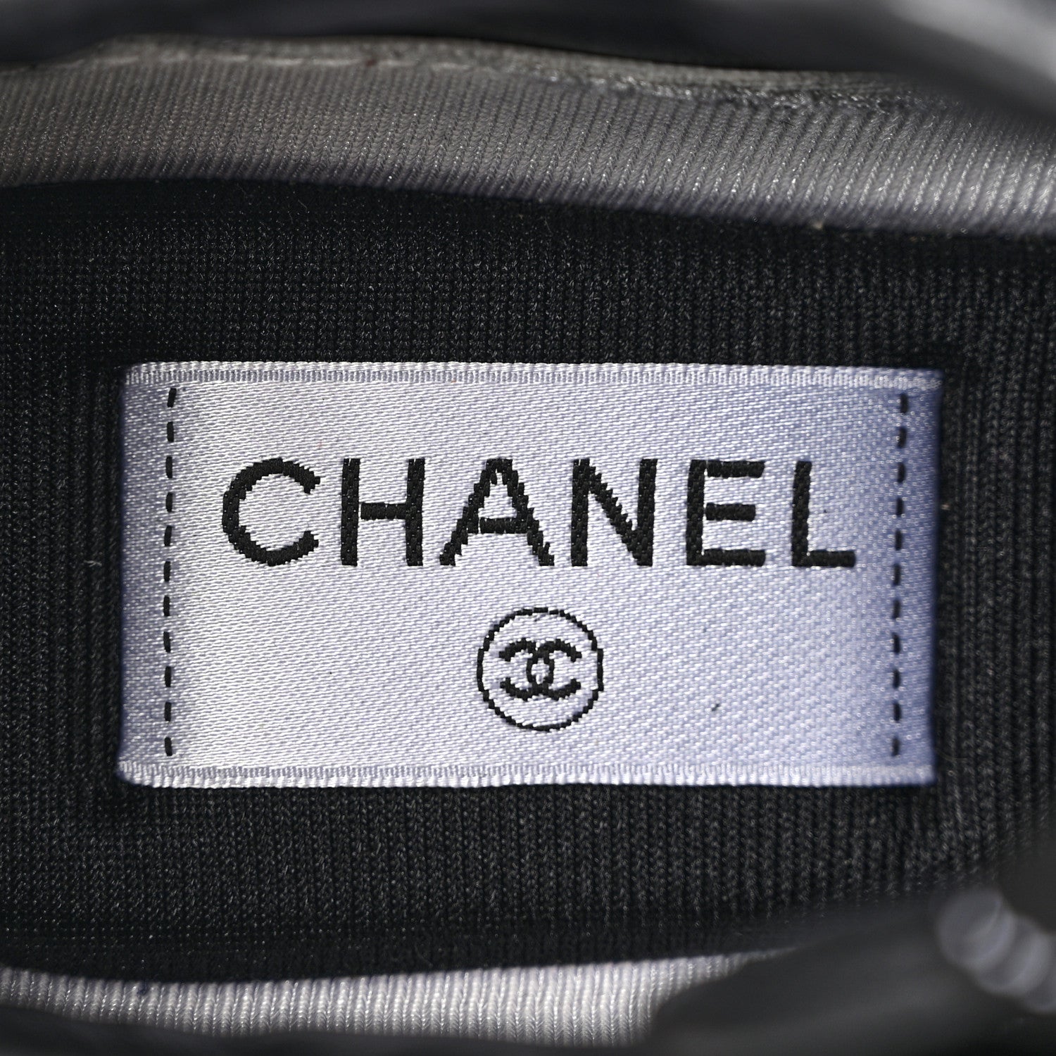 Chanel Nylon Suede Calfskin Printed Sneakers 38 White Black 8 of 14