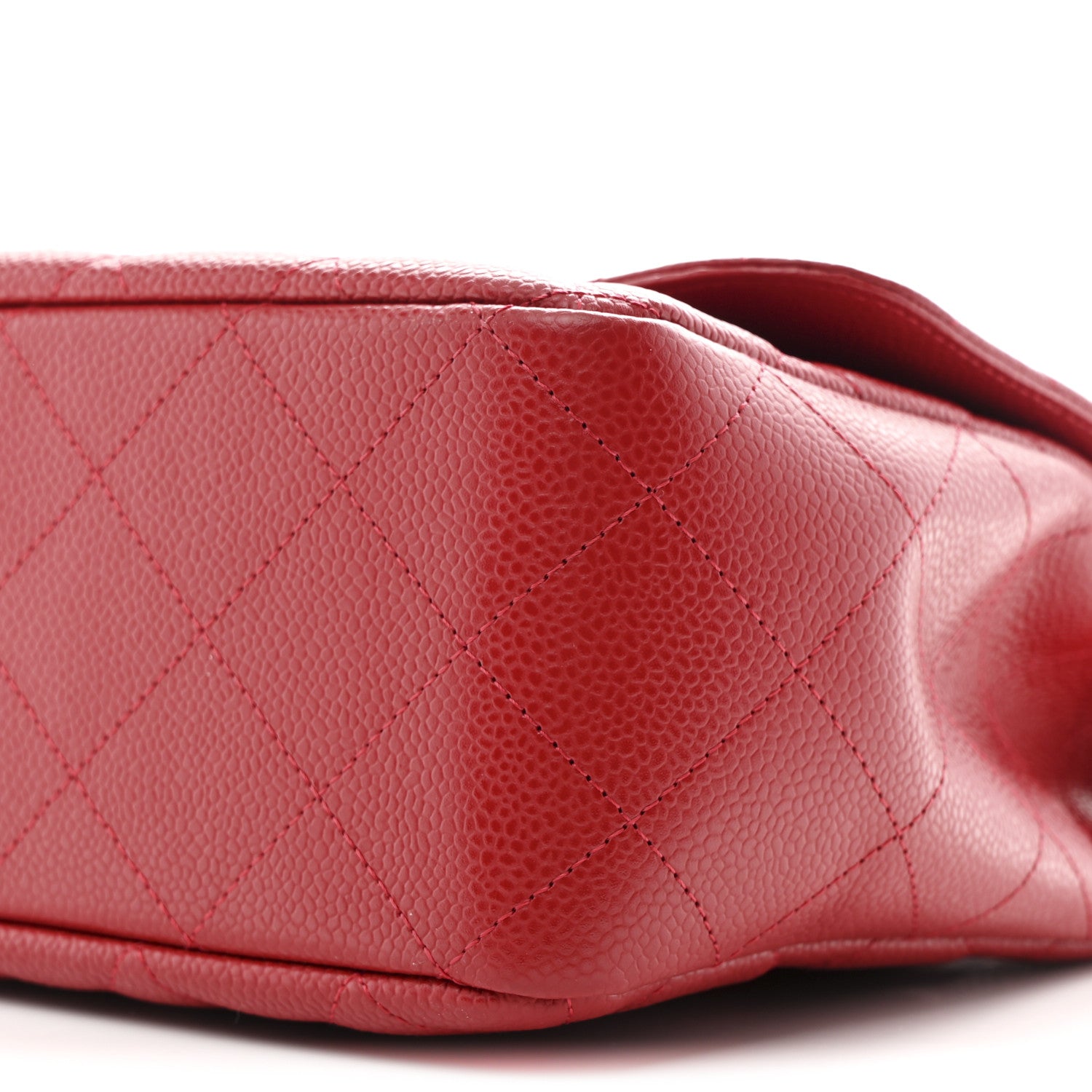 Chanel Caviar Quilted Jumbo Single Flap Red 10 of 11