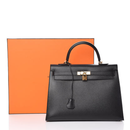 Hermes Epsom Kelly Sellier 35 Black 40 of 42