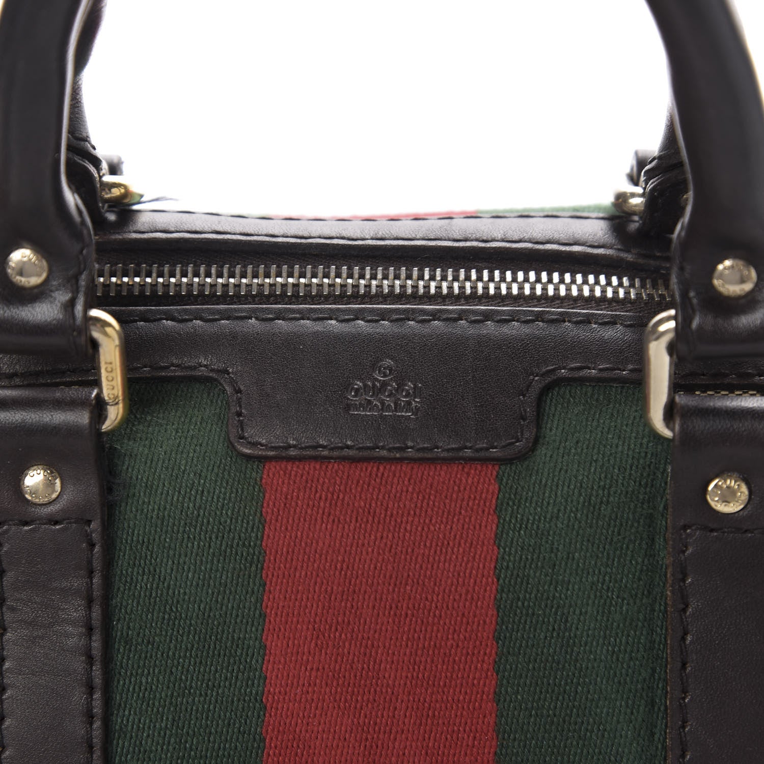 Gucci Monogram Vintage Web Medium Boston Dark Brown 15 of 19
