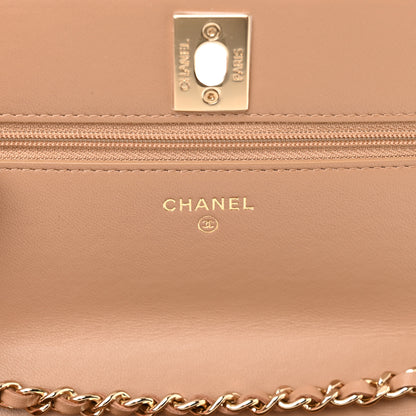 Chanel Lambskin Quilted Trendy CC Wallet On Chain WOC Beige 6 of 12